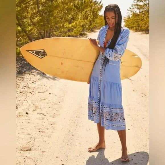 Veronica Beard Freyja Embroidered Midi Dress - Picture 5 of 5